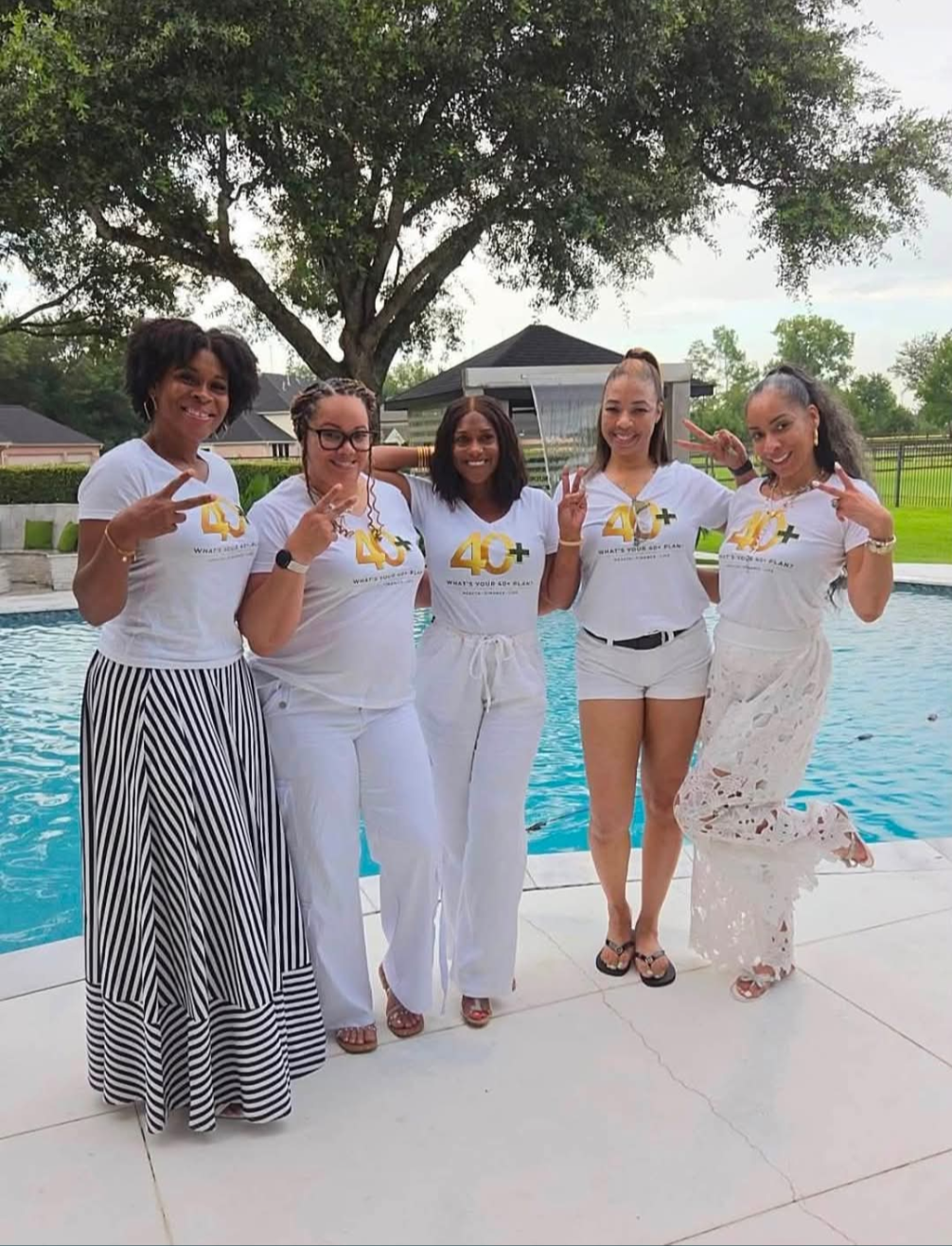 40+ Life community members together poolside